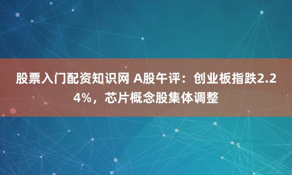 股票入门配资知识网 A股午评：创业板指跌2.24%，芯片概念股集体调整